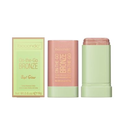 Multi-Use On The Go Bronzer Stick, Cream Contour Stick, Highlight Facial Stick Makeup, Glow Bronzer Stick for Women, Long-lasting Tinted Stick (2# Soft Glow)