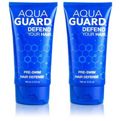 AquaGuard Pre-Swim Hair Defense | Prevents Chlorine Damage  Softens Hair | Made in California | Color Safe, Great Scent | 5.3 oz (2 Pack)