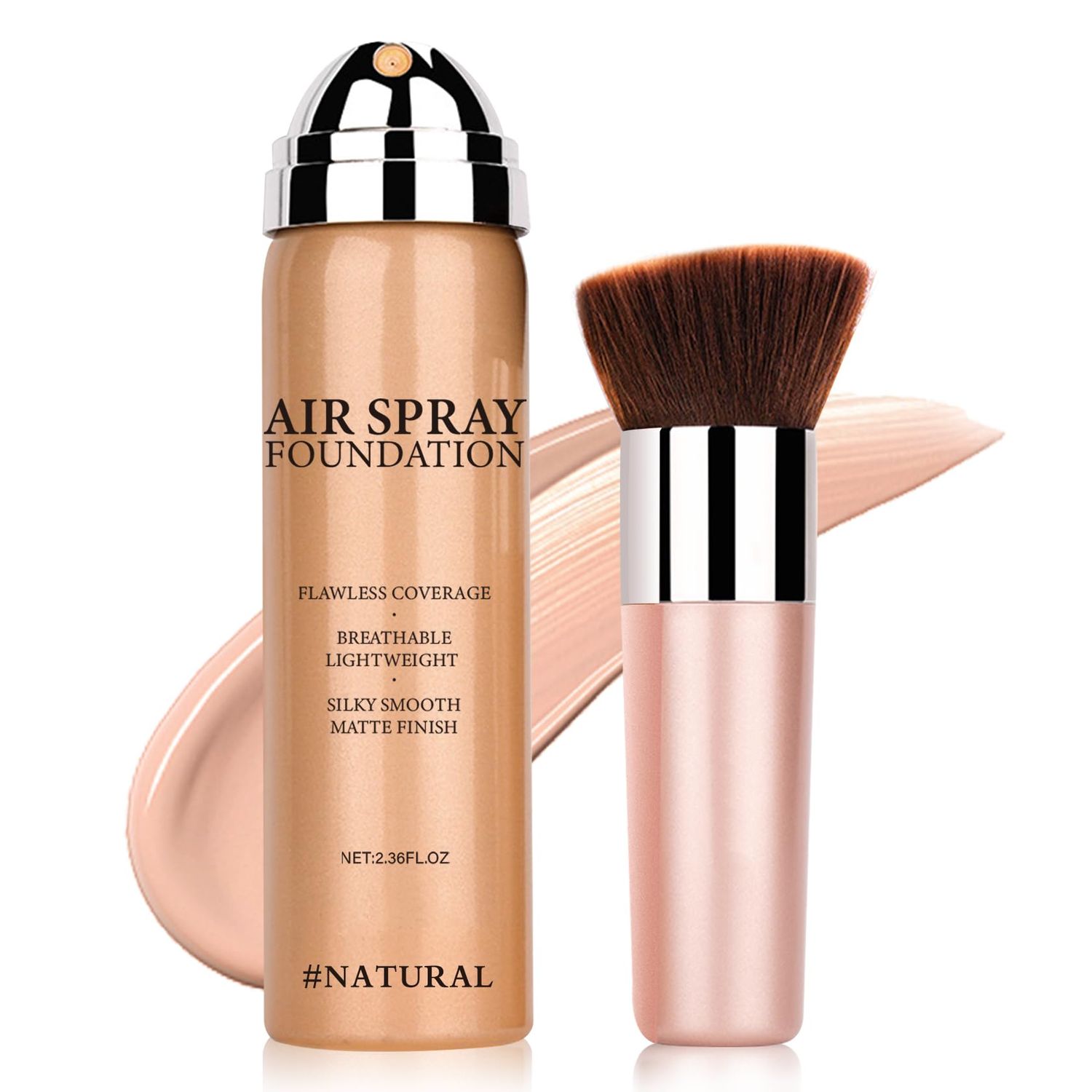 Magic Minerals Airbrush Foundation Makeup Spray Silky Lightweight Spray Foundation Makeup Air Brush Flawless Setting Spray Makeup for Mature Skin (NaturalWarm Porcelain)