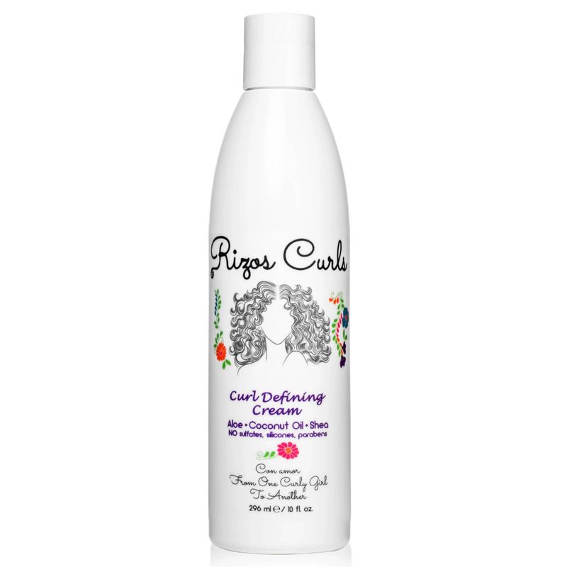 Rizos Curls Curl Defining Cream, Enhance Waves, Curls &amp; Coils, Soft Hold Weightless Volume, Moisturizing Frizz-Free Shine with Aloe Vera, Coconut Oil &amp; Shea Butter, All Curl Patterns 2a - 4c, 10 oz