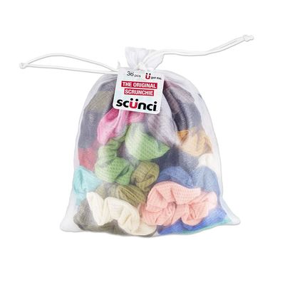 Scunci by Conair The Original Super Comfy Waffle Knit Scrunchie hair accessories - hair accessories for women - Assorted Colors- 36 Count