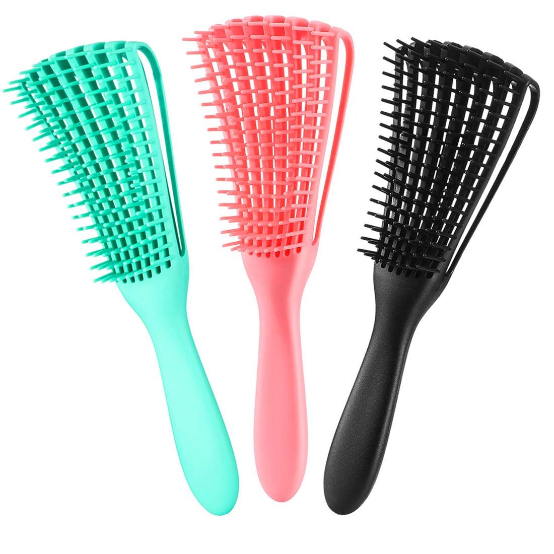 3 Pack Detangler Brush for Natural Hair, Afro AmericaAfrican Hair Textured 3a to 4c Kinky WavyCurlyCoilyWetDryOilThickLong Hair, Exfoliating Your Scalp for Beautiful
