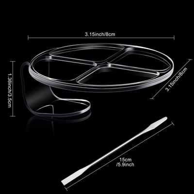 2 Pieces Hand Makeup Mixing Palette Handheld Palette Clear Makeup Cosmetic Palette Nail Art Manicure Palette with 2 Pieces Spatula for Mixing Foundation