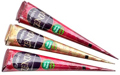 Zenia 6 Pack 100% Natural Ready to Use Henna Paste Hair Color Hair Dye Cones Reddish Brown Color