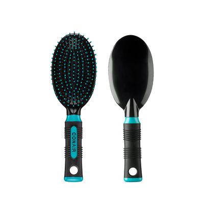 Conair Salon Results Hairbrush Set - Travel Hair Brush - Hairbrushes for All Hair Types - curly hair brush - hairbrush - detangler brush - Travel size  Full-size Brush
