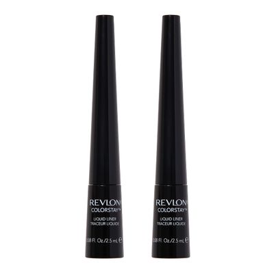 Revlon ColorStay Liquid Eyeliner, Eye Makeup Stocking Stuffers for Women, Waterproof, Smudgeproof, 251 Blackest Black, 0.08 Fl Oz (Pack of 2)