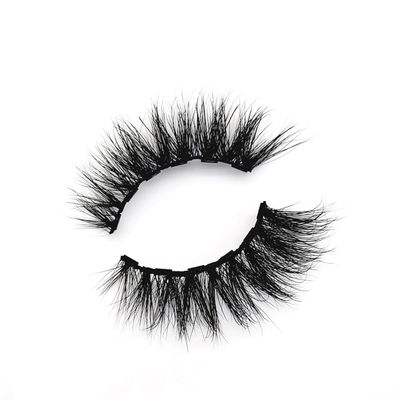 MISSLADY 6-Magnet 18mm 3D Real Mink Magnetic Eyelashes Mink Long Wispy Fluffy Magnetic Lashes Mink (M3D-510, 18mm, 1 Pair without Eyeliner)