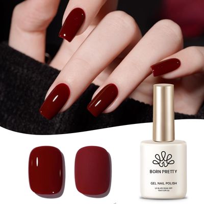 BORN PRETTY Burgundy Gel Nail Polish Soak Off UV LED Nail Lamp Gel Polish Nail Art Manicure Salon DIY Home 10ML