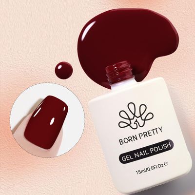 BORN PRETTY Burgundy Gel Nail Polish Soak Off UV LED Nail Lamp Gel Polish Nail Art Manicure Salon DIY Home 10ML