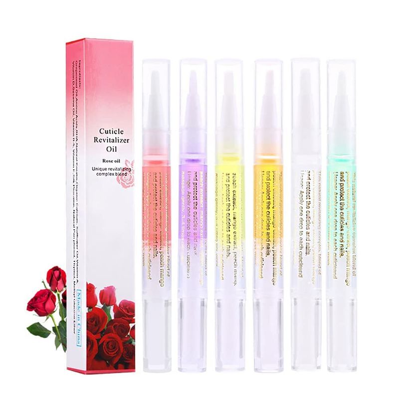 SULLMAR 6Pcs Nail Cuticle Oils Nail Nutrition Oil Pen Nail Nourishment Pens 6Smell Cuticle Revitalizer for Agnail Nourish Skin Nail Care