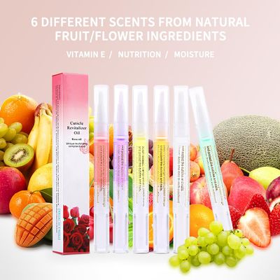 SULLMAR 6Pcs Nail Cuticle Oils Nail Nutrition Oil Pen Nail Nourishment Pens 6Smell Cuticle Revitalizer for Agnail Nourish Skin Nail Care