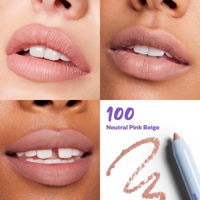 Kosas Hotliner Retractable Lip Liner Pencil with Built-In Brush & Sharpener - Easy Contouring, Hydrating, Long-Lasting - Pigmented Creamy Texture for Plumping Lips - Hyaluronic Acid & Konjac -100