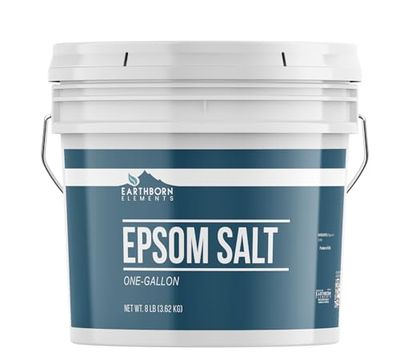 Earthborn Elements Epsom Salt (1 Gallon), Resealable Bucket, Magnesium Sulfate Soaking Solution, All-Natural