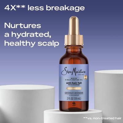 SheaMoisture Scalp & Hair Oil Anti-Hair Fall for Healthy Looking Hair and Moisturized Scalp, with Biotin & Multi-Peptide ScalpBoost Technology, 2 oz