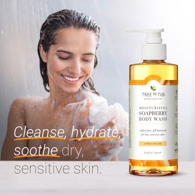 Tree to Tub Citrus Body Wash for Dry Skin &amp; Sensitive Skin - pH Balanced Moisturizing Body Wash, Hydrating Sulfate Free Body Soap for Women &amp; Men