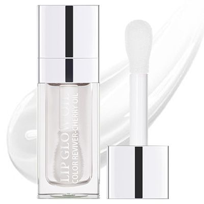 KIMIEYE Hydrating Lip Oil for Women, Glossy Lip Color, Transparent Lip Gloss for Nourishing Lip and Make Lip Full, Moisturizing Liquid Tinted Lip Balm for Lip Care, 0.2oz (Transparent #000)