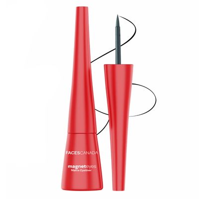 FACESCANADA Magneteyes Matte Eyeliner - Black | Long Lasting &amp; Smudge Proof | Fine Tip For Precise Smooth Application | Paraben &amp; Cruelty Free | 0.27 Fl Oz8ml