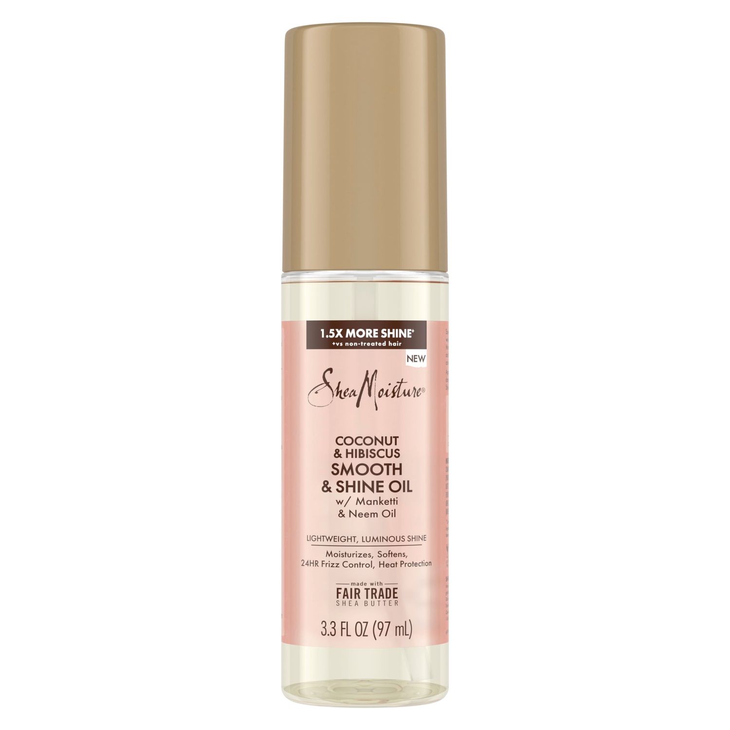 Shea Moisture Smooth &amp; Shine Oil Coconut &amp; Hibiscus for Lightweight, Luminous Shine, 3.3 oz