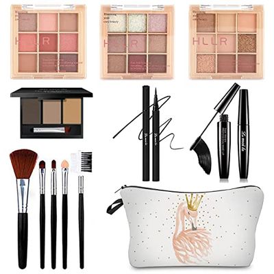 All in One Makeup Kit for Women Full Kit, Basic Cosmetics Kit for Beginner &amp; Professionals, Eye Makeup Set Tween Girl, Make Up Kits for Teenagers, Makeup Gift Set for Girls, Women &amp; Teens(Flamingo)