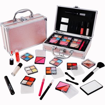 AOLIKOKO Makeup Kit for Teenager &amp; Women Full Kit, All in One Makeup Set With The Small Cosmetic Train Case, Professional Makeup Kit, Makeup Gift Set for Women Girls (pink)