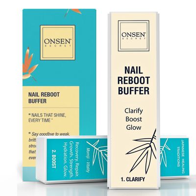 Professional Nail Buffer Block | Ultimate Shine Nail Buffing Block &amp; 2 Extra Pads | 3-Way Buffing, Smooth &amp; Shine After Filing | Purse Size Manicure Tools for Nail Care | 1 Pack by Onsen