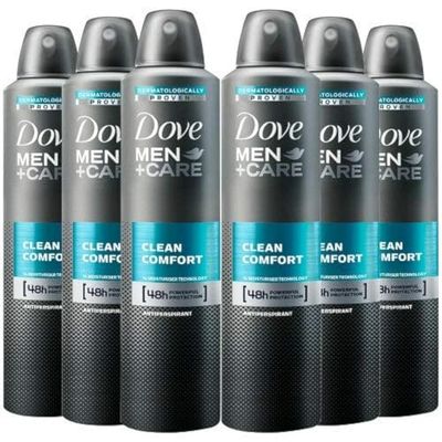 Dove Men  Care Clean Comfort Spray, International Version, 250 ML (6 Pack)