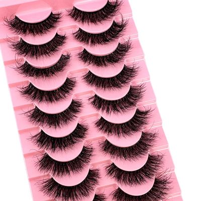 HBZGTLAD New crisscross mink eyelashes 10 pairs mink lashes invisible band mink lashes reusable full strip false eyelashes Makeup in Bulk (BD37)