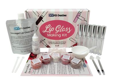 DIY Kit Creations Lip Gloss Making Kit (Standard Kit, 6 Tubes)