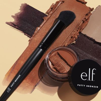 e.l.f. Putty Bronzer Brush, Angled Makeup Brush For Contour &amp; Highlight, Made For The e.l.f. Putty Bronzer, Flawless Sanitary Application