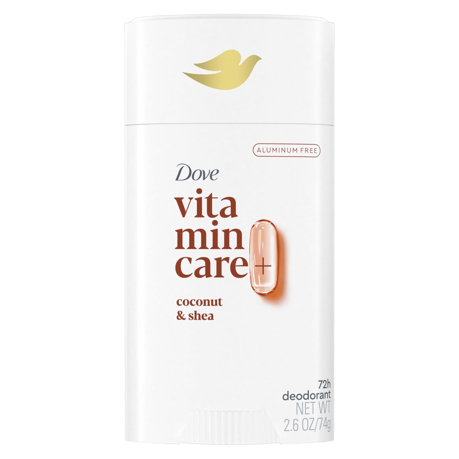 Dove VitaminCare Aluminum Free Deodorant Stick Coconut &amp; Shea for 72H Odor Protection Breathable Deodorant for Women 2.6 oz