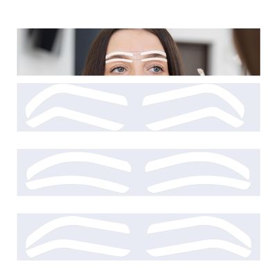 12 Pairs Eyebrow Shape Tape, Airbrush Eyebrow Sticker Stencils, Disposable Brow Shaping Sticker, Adhesive Eyebrow Template Sticker, Eyebrow Stamp Airbrush Brows Tape for Eyebrow Tinting Makeup