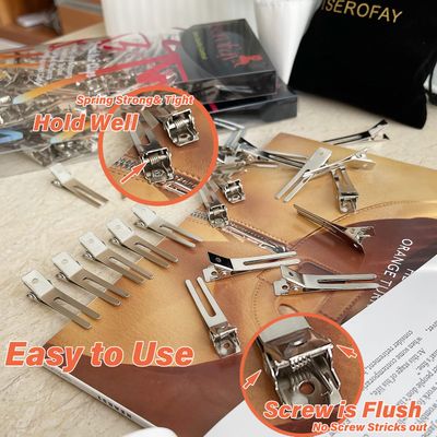 TseroFay 65 Pcs Metal Silver Hair Clips for Women Pin Curl Roller, 1.8 Double Prong Root Lift Clips for Curly Hair Volume, Locs Retwist Dreads, Curler Setting Clippies for Thick Styling Sectioning