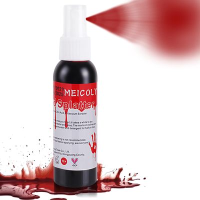 MEICOLY Blood Splatter, 2.1oz Fake Blood Spray, Halloween Liquid Blood for Clothes, Zombie Bride, Vampire and Monster SFX Scary Clown Makeup &amp; Dress Up,Dark,1 Pack