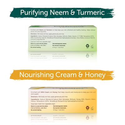 Himalaya Cleansing Bar Soaps Variety Pack, Neem &amp; Turmeric, Almond, Cream &amp; Honey and Cucumber, 4.41 oz, 12 Pack