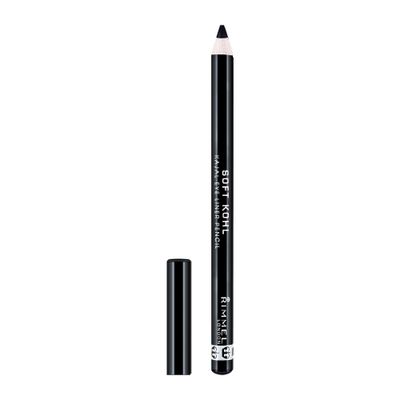 Rimmel London Soft Kohl Kajal Eyeliner Pencil, Blendable, Intense Color, Long-Wearing, 061, Jet Black, 0.04oz