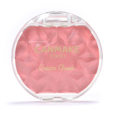 CANMAKE Cream Cheek (Pearl Type) 0.14 oz (4.0 g), Glossy, Highly Colored, Polarized Pearls (P01 Peach Dazzle)