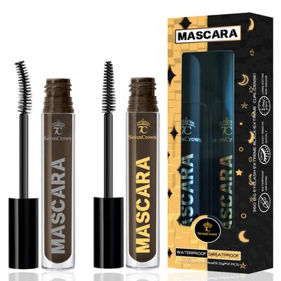 7C SEVENCROWN Brown Mascara Curling &amp; Length Waterproof Set | Holiday Gift for Beauty Lovers | Vegan &amp; Cruelty-Free