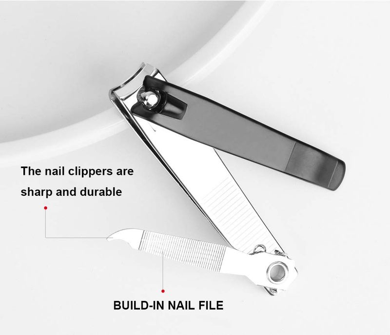 ICEYLI Large Nail Clippers Set,2 Pcs Premium Stainless Steel Fingernail &amp; Toenail Clippers Curved Blade with Sharp and Sturdy Blade