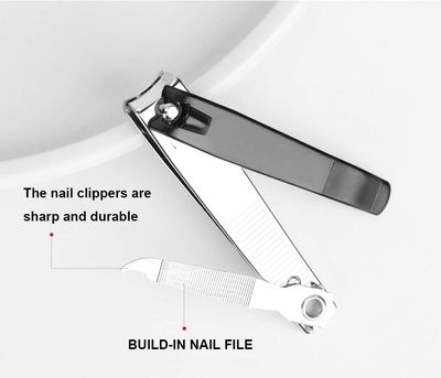 ICEYLI Large Nail Clippers Set,2 Pcs Premium Stainless Steel Fingernail &amp; Toenail Clippers Curved Blade with Sharp and Sturdy Blade