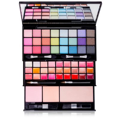 SHANY Classy & Sassy All-in-One Makeup Kit Makeup Set with Cosmetics Mirror, Makeup Applicators, 24 Eye Shadows Colors, 18 Lipstick Lip Glosses, 2 Blushes, and 1 Bronzer - Premium Giftable Packaging