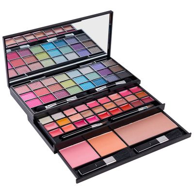 SHANY Classy &amp; Sassy All-in-One Makeup Kit Makeup Set with Cosmetics Mirror, Makeup Applicators, 24 Eye Shadows Colors, 18 Lipstick Lip Glosses, 2 Blushes, and 1 Bronzer - Premium Giftable Packaging