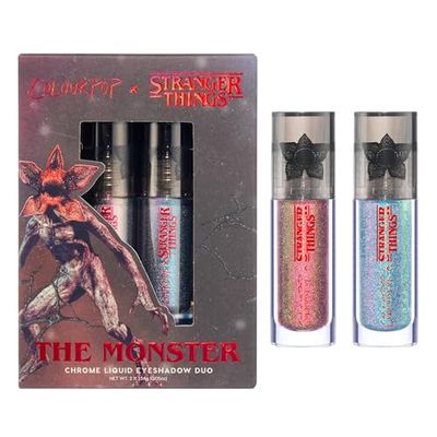 Colourpop x Stranger Things Chrome Liquid Eyeshadow Duo - Color-Shifting Chrome Eyeshadow with Long-Lasting &amp; Ultra-Pigmented Formula - The Monster (2 Count)