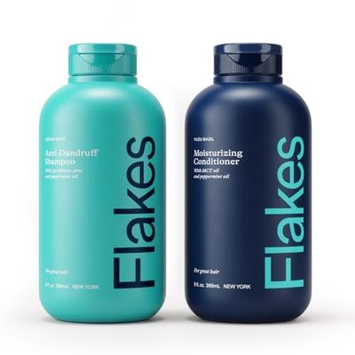 Flakes Anti-Dandruff Shampoo and Conditioner Set for Men | Dry, Flaky, &amp; Itchy Scalp Relief | Sulfate and Paraben Free for Healthy Hair | Gentle, Hydrating Shampoo &amp; Moisturizing Conditioner | 9 fl oz