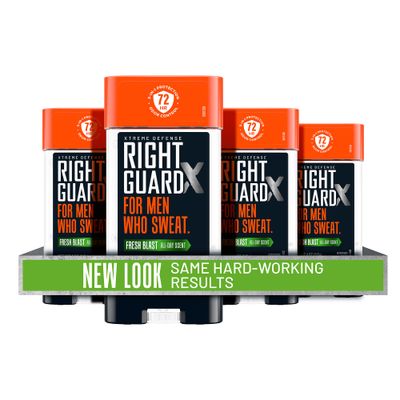 Right Guard Xtreme Defense Antiperspirant &amp; Deodorant Gel, 5-in-1 Protection For Men, Blocks Sweat 2X Longer, 72-Hour Odor Control, Fresh Blast Scent, 4 oz. (4 count)(Packaging May Vary)