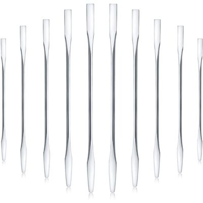 10 Pieces Makeup Spatula Scoop Stainless Steel Depotting Spatula Double-Headed Makeup Spatula Tool for Mixing Cosmetics