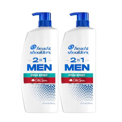 Head &amp; Shoulders 2-in-1 Dandruff Shampoo and Conditioner Set, Clinically Proven Dandruff &amp; Itch Relief, Lemon-Lime Scent of Old Spice Pure Sport, Nourish Scalp &amp; Hair, 31.4 Fl Oz Each, 2 Pack
