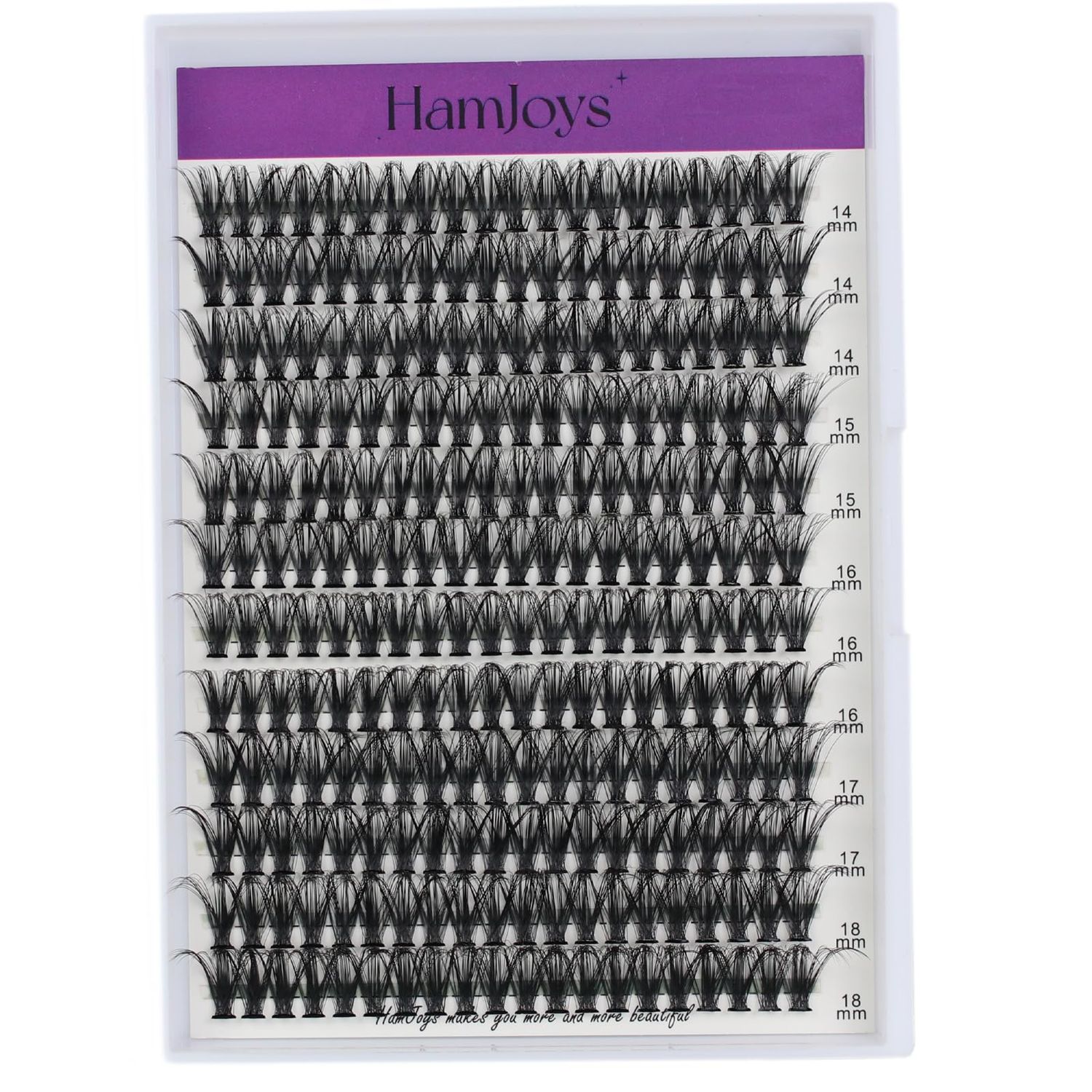 HAMJOYS Lashes Clusters 40D 0.07 D Curl Cluster Lashes Extension Individual Lashes 14-18mm Tray Faux Mink Lash Clusters Extensions Individual Lashes lashes wispy DIY Eyelash (40D-0.07D-14-18mm)