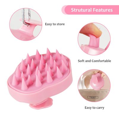 URTHEONE Soft Silicone Hair Scalp Massager Shampoo Brush for Wet Dry Oily Curly Straight Thick Thin Rough Long Short Natural Men Women Kids Pets Hair Care ToolsPink