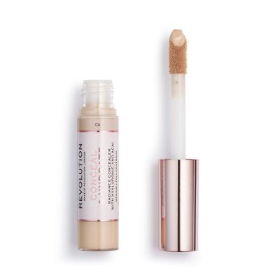 Makeup Revolution Conceal and Hydrate Concealer, Full Coverage &amp; Matte Finish, C5 for Light Skin Tones, Vegan &amp; Cruelty-Free, 0.7 Fl Oz