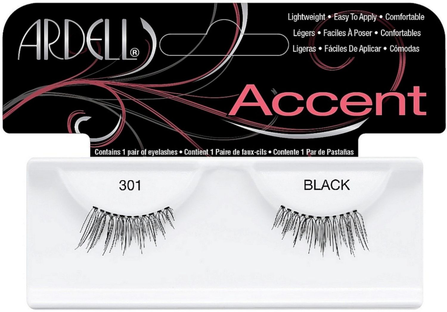 Ardell Lash Accents Pair Style 301, Black (8-Pack)
